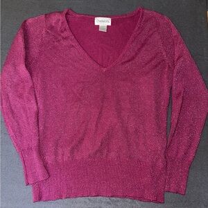 Vintage Chadwick’s V-Neck Magenta Sparkly Sweater